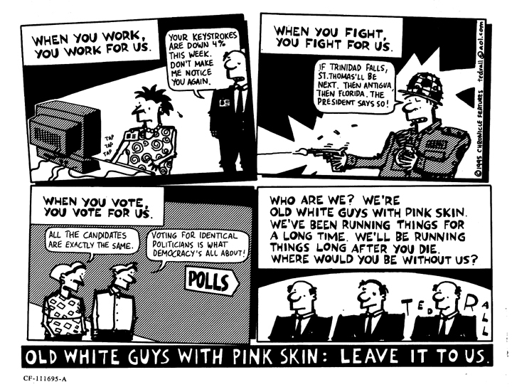 Old White Guys with Pink Skin