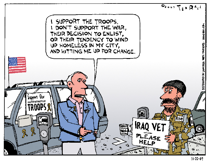 Iraq; war; Bush; homeless; change; SUV; .; support; troops | Ted  Rall's Rallblog